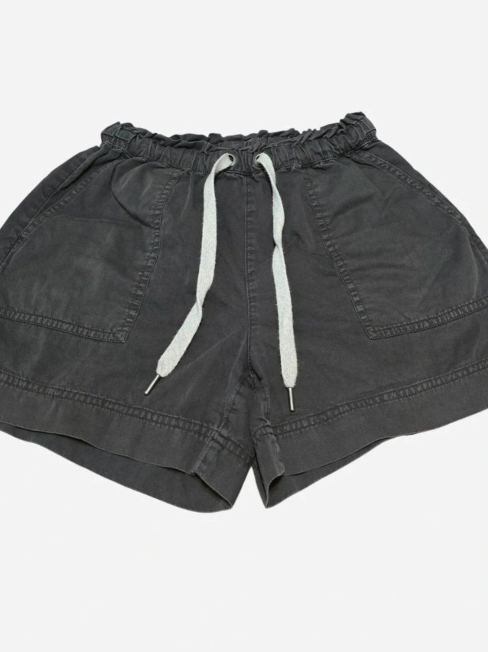 Aerie Washed Charcoal Pull-On Utility Shorts XS Drawstring Pockets